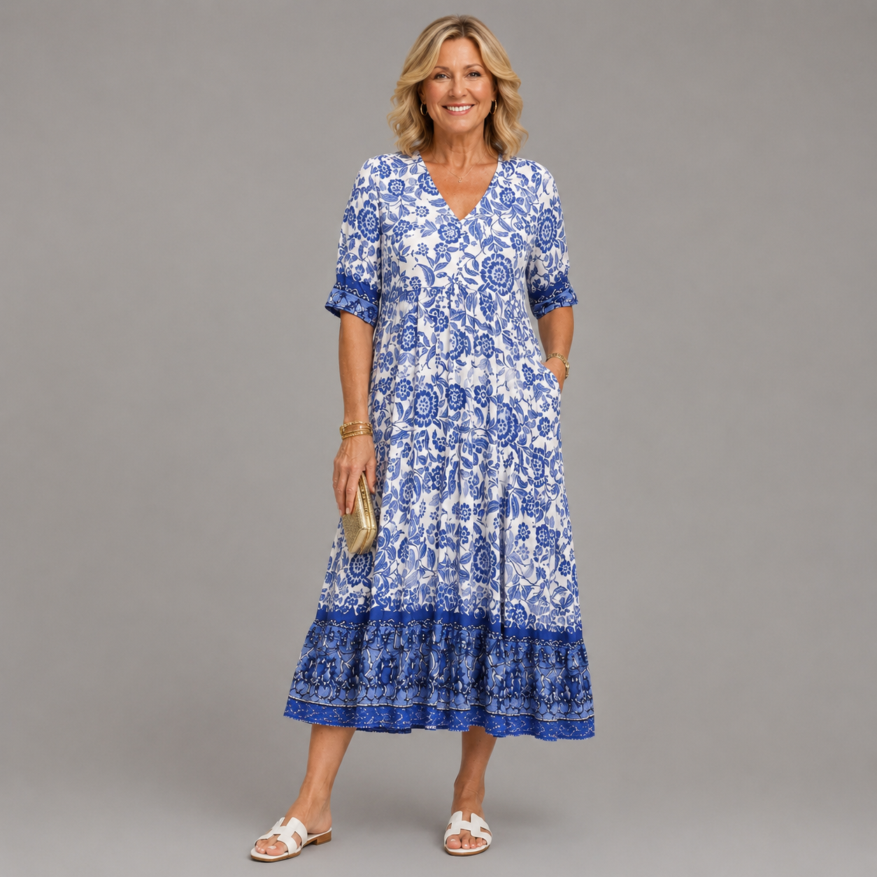 Keisha | Graceful V-Hals Bloemenprint