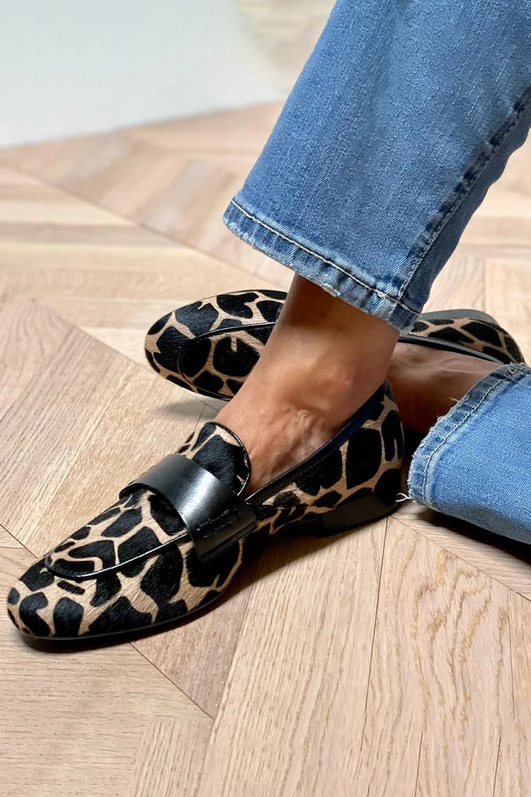 Daphne loafers met dierenprint