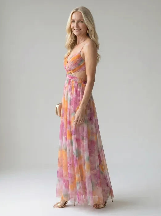 Isel soepele wikkel maxi-jurk