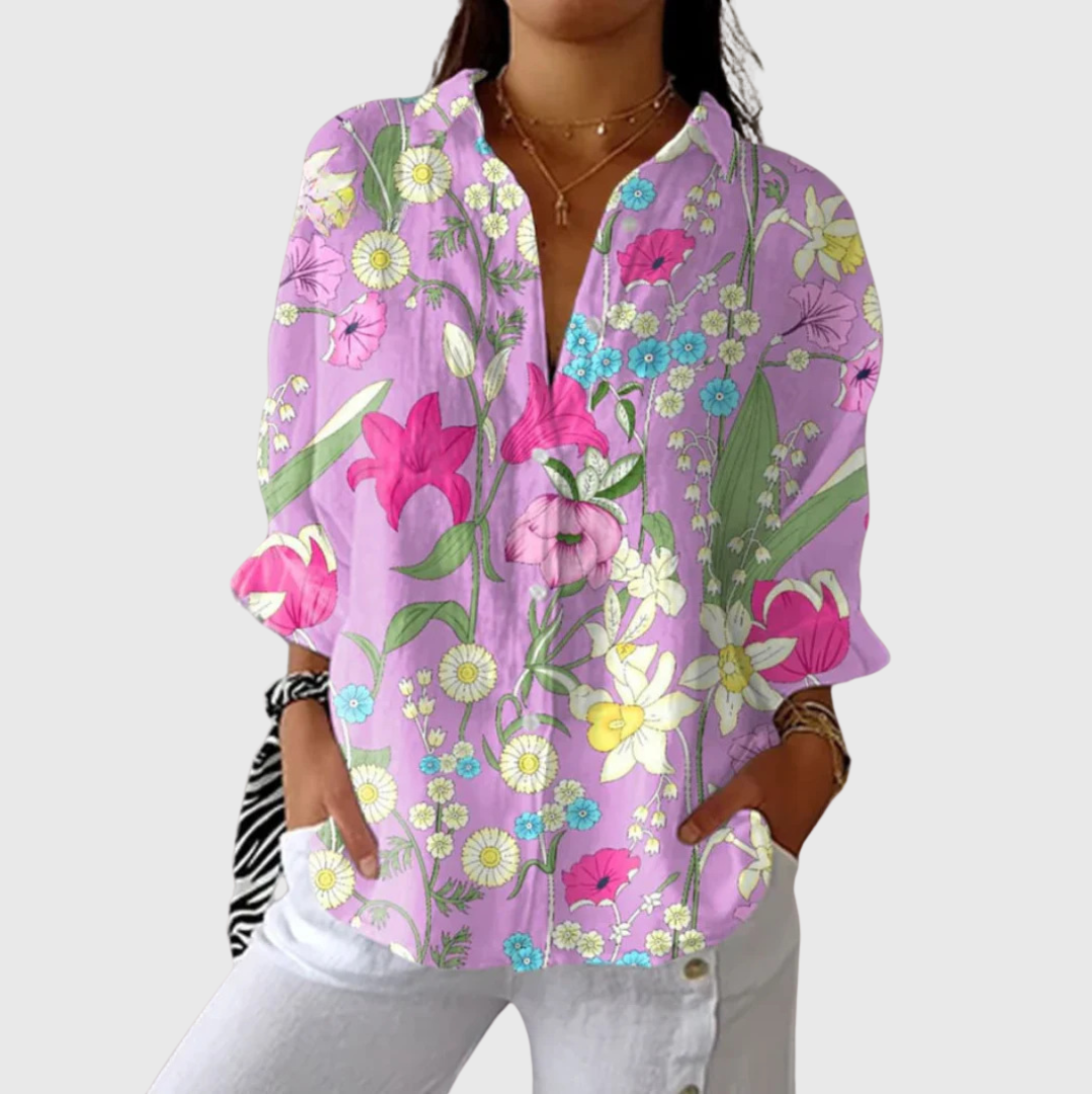 Annabel lichte blouse met kleurrijke print