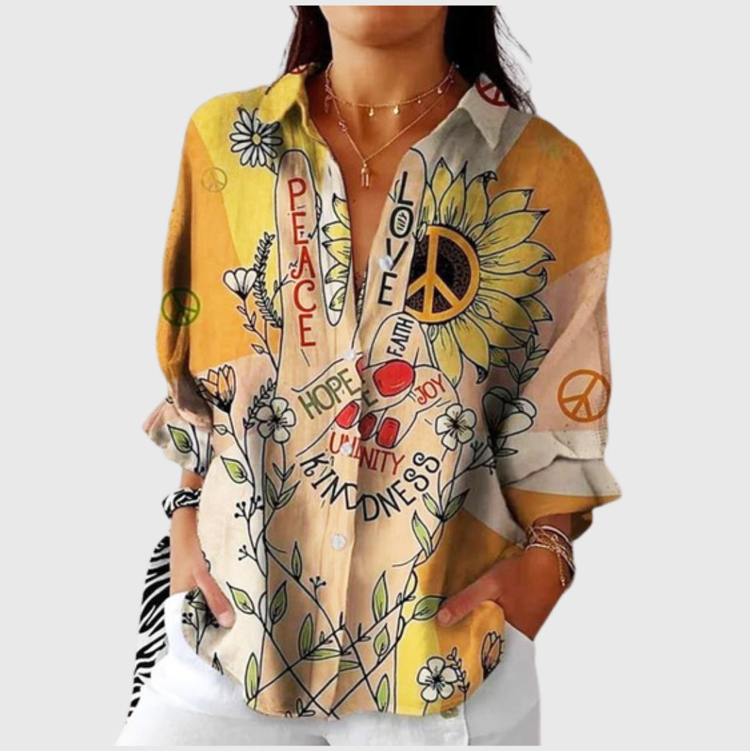 Guusje lichte blouse met kleurrijke print