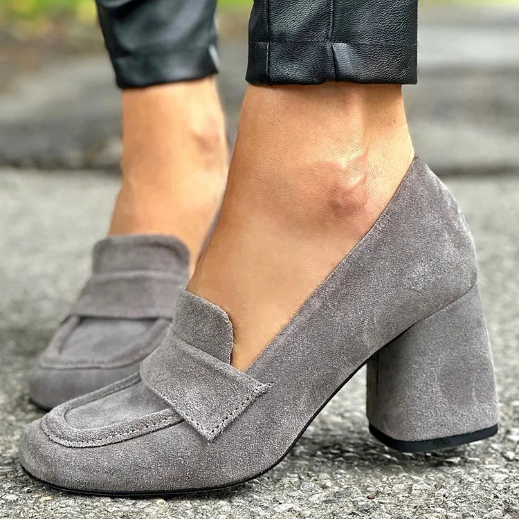 Bria loafers met blokhak