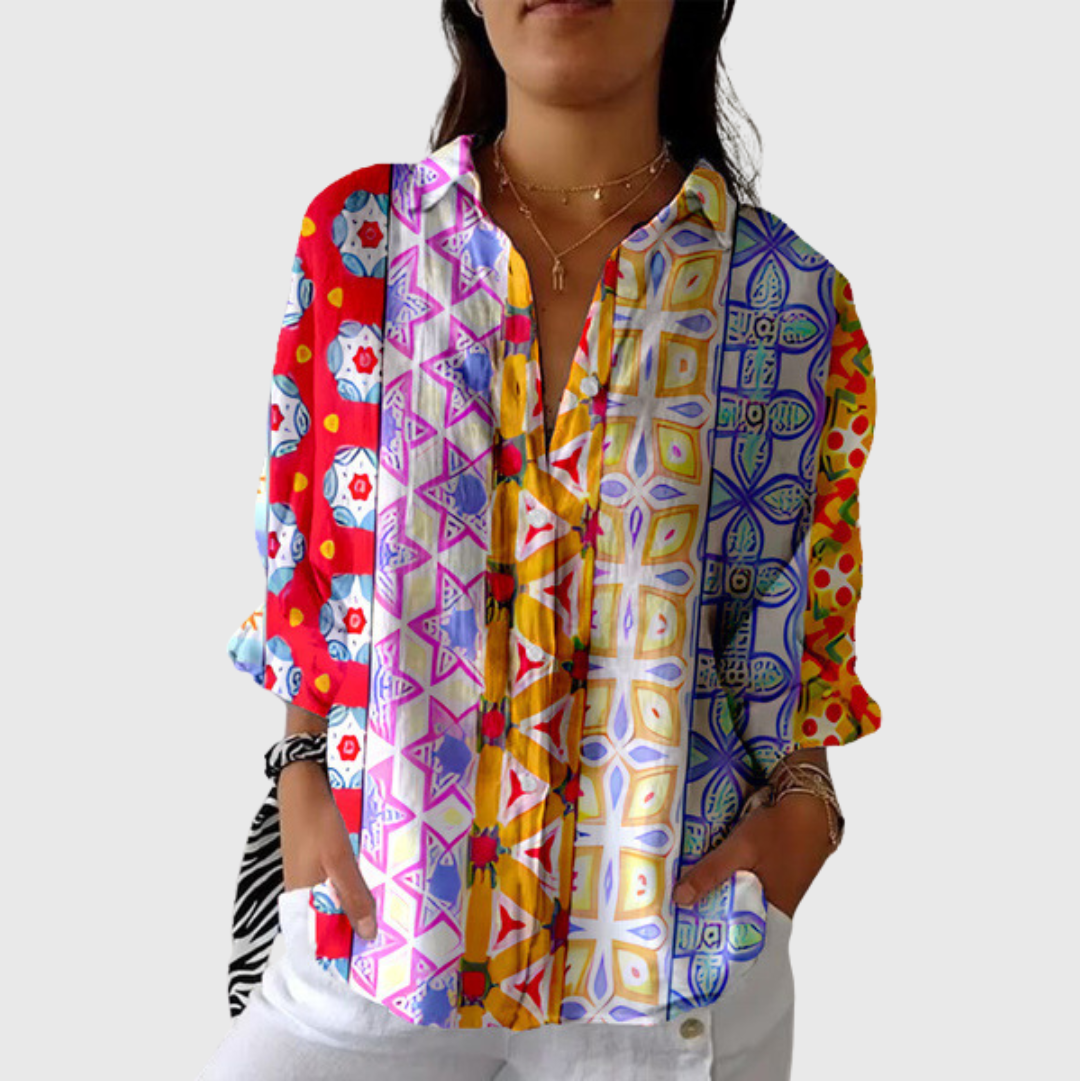 Verona luchtige blouse met print