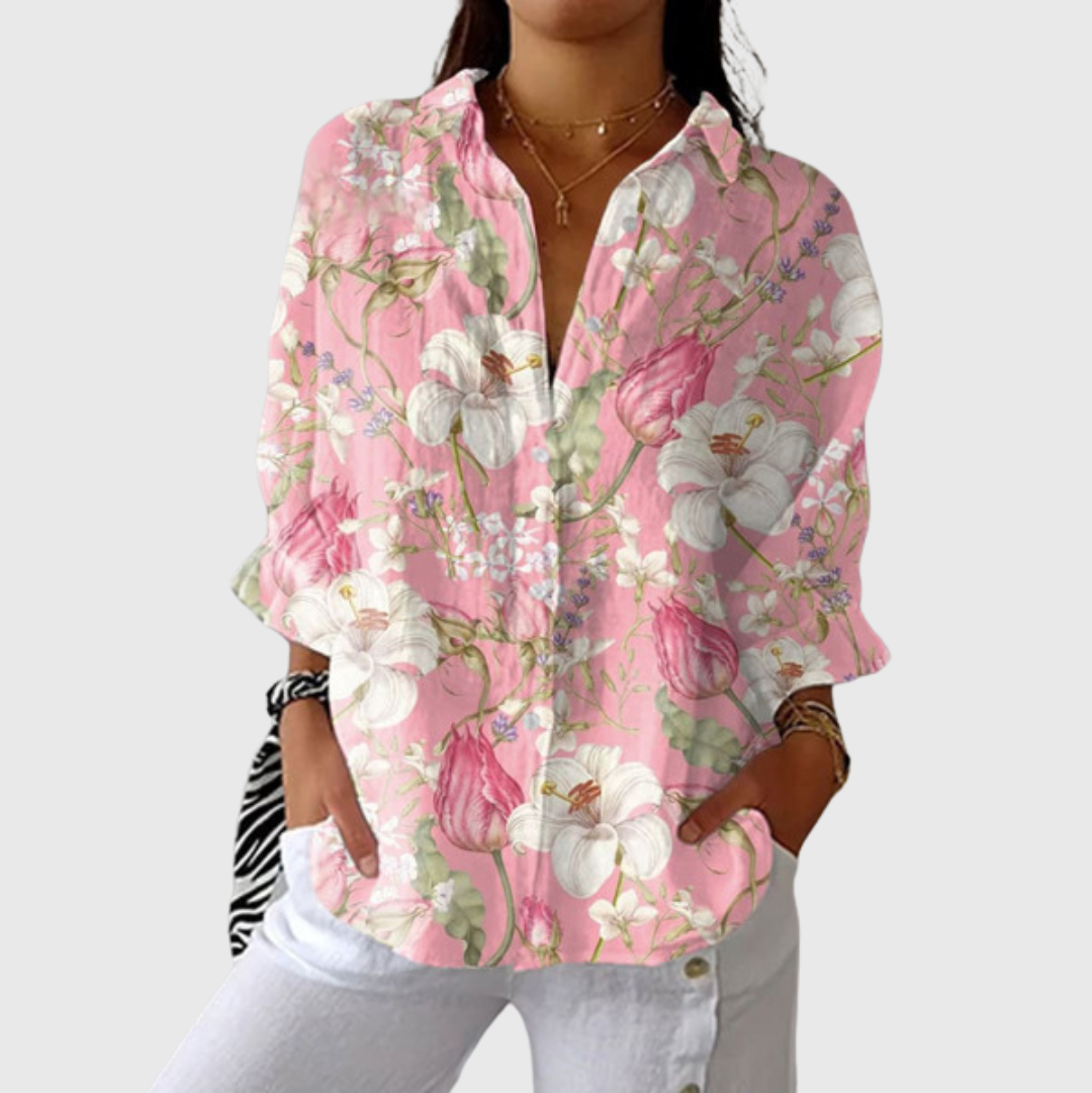 Jolijn lichte blouse met kleurrijke print