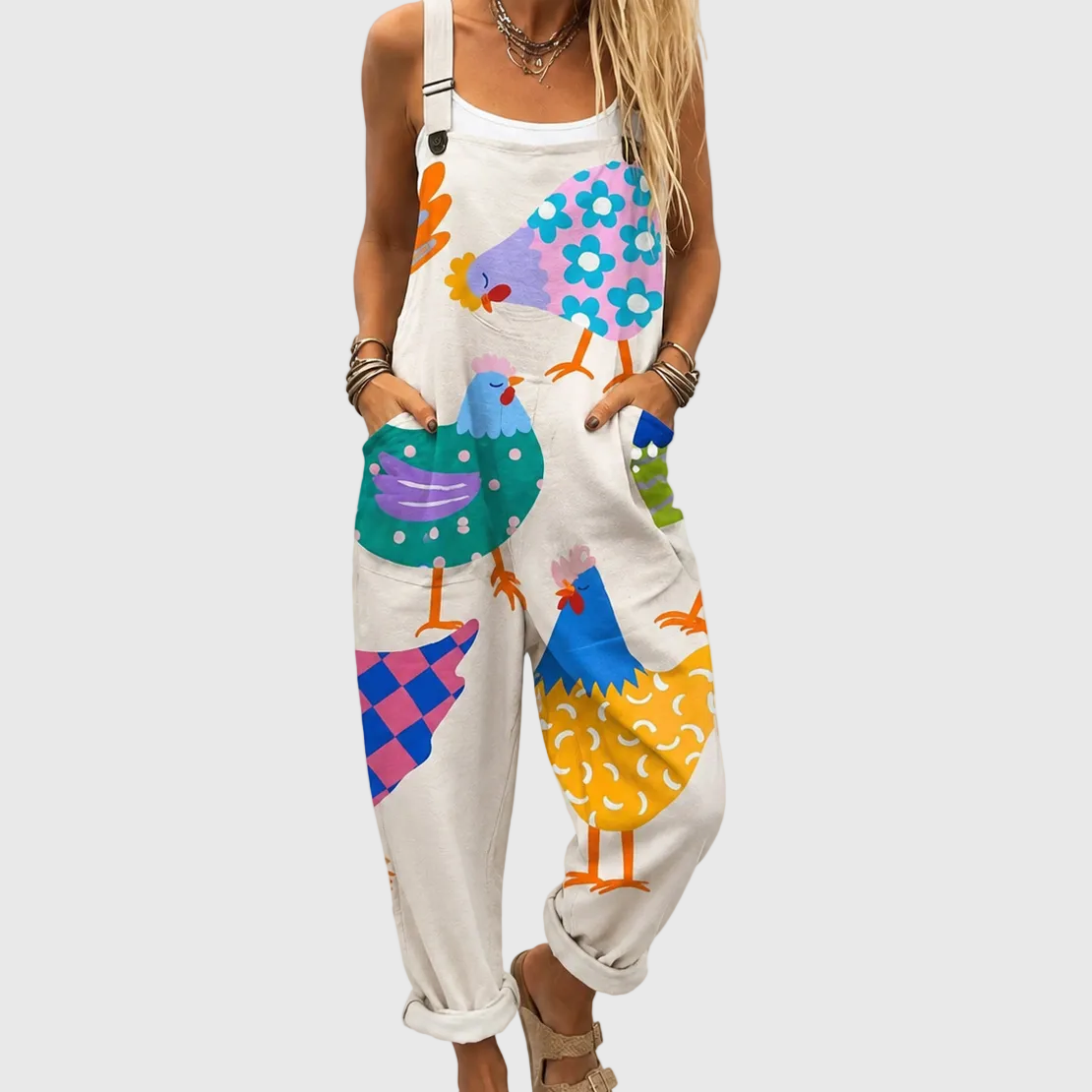 Francien salopette met print