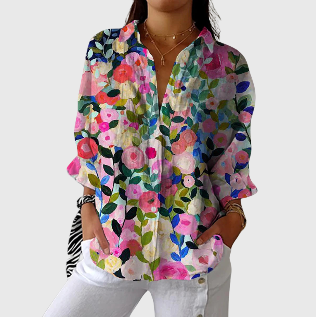 Yolanda kleurrijke blouse met print