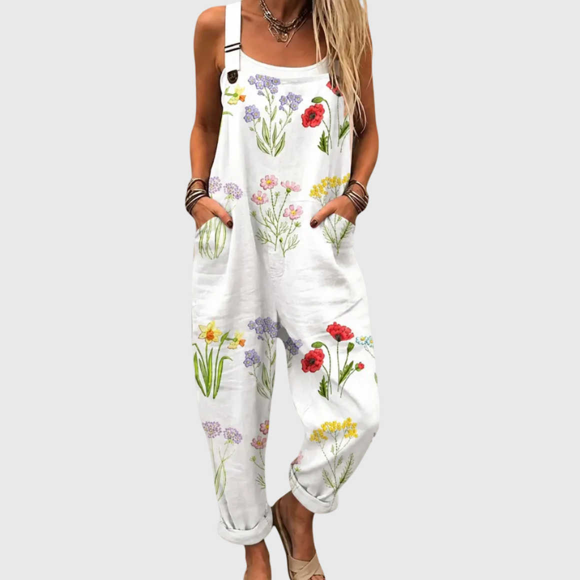 Suzanne salopette met print
