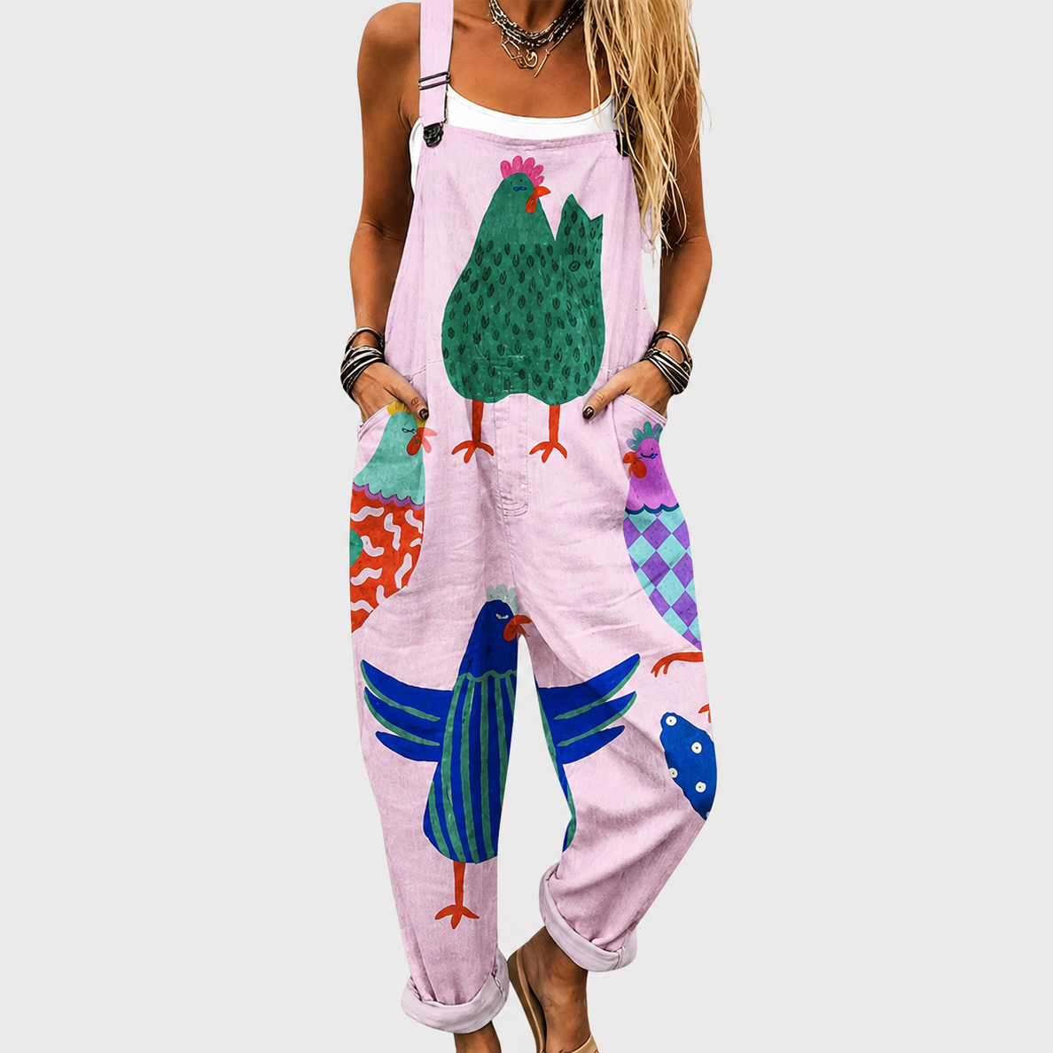 Marion salopette met print