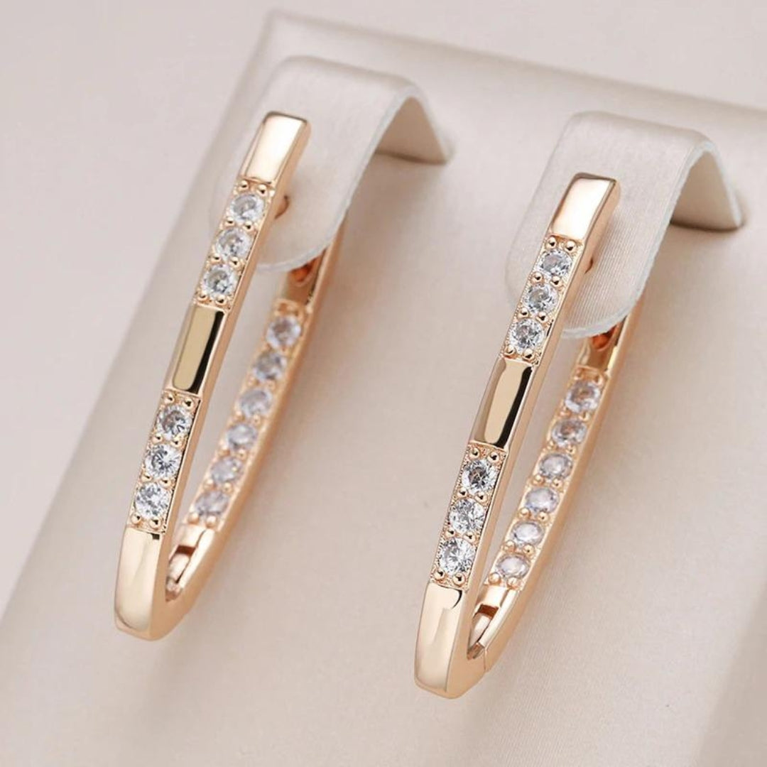 Elegante oorbellen met zirkonia in goud