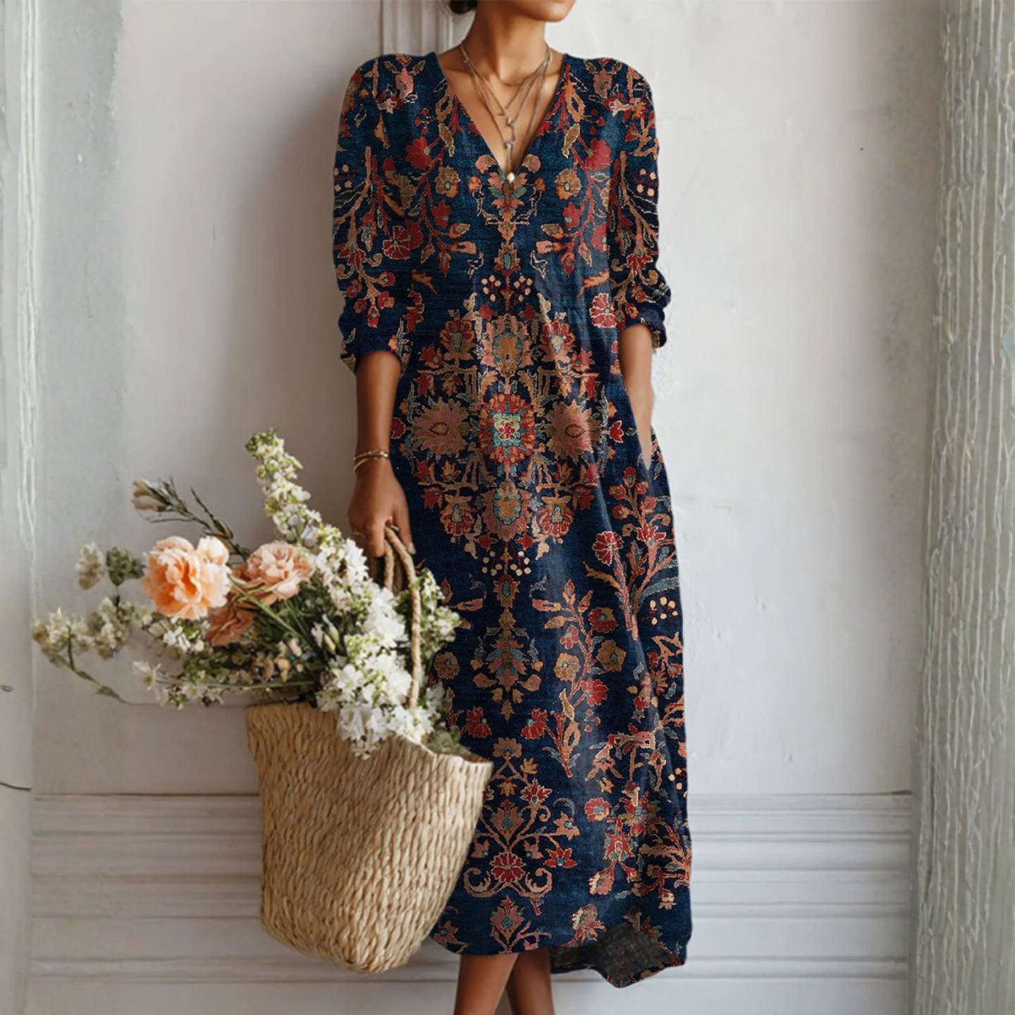 Adela jurk met charmante bloemenprint