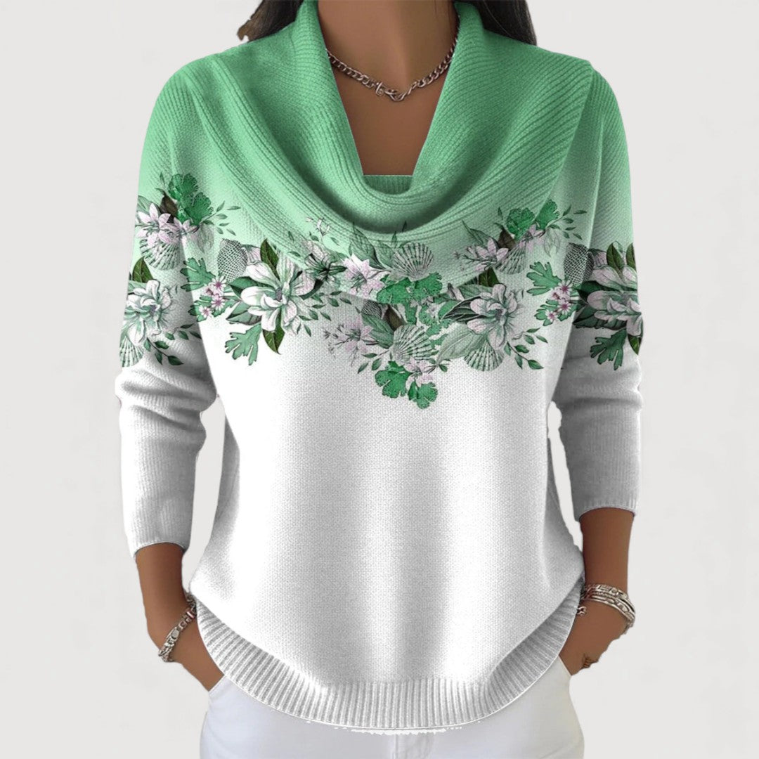 Alba trui met bloemenprint en col