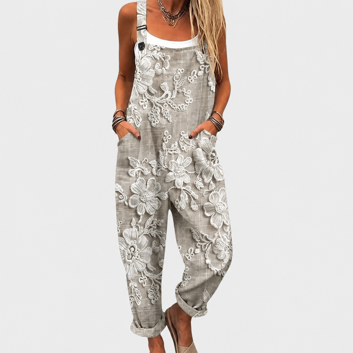 Rosemarie salopette met print