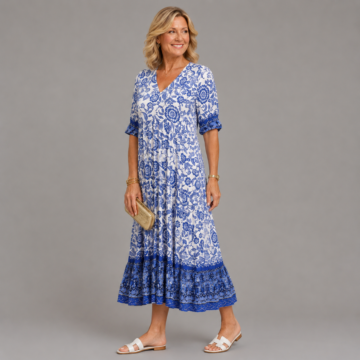Keisha | Graceful V-Hals Bloemenprint