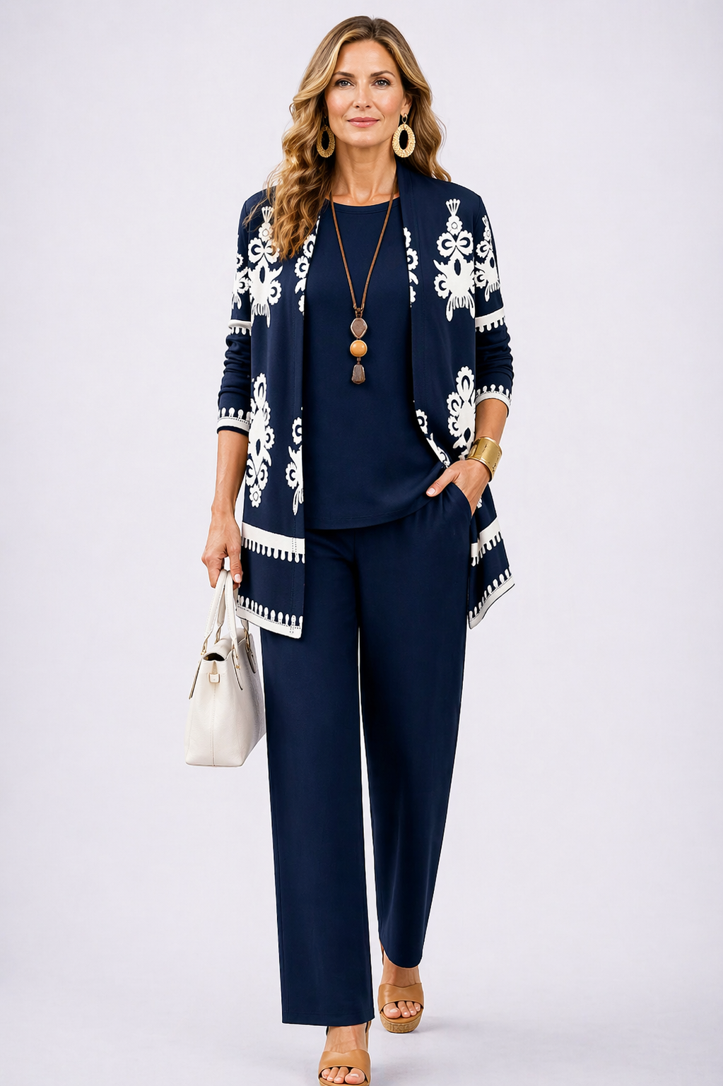 Catalina driedelige set in marineblauw