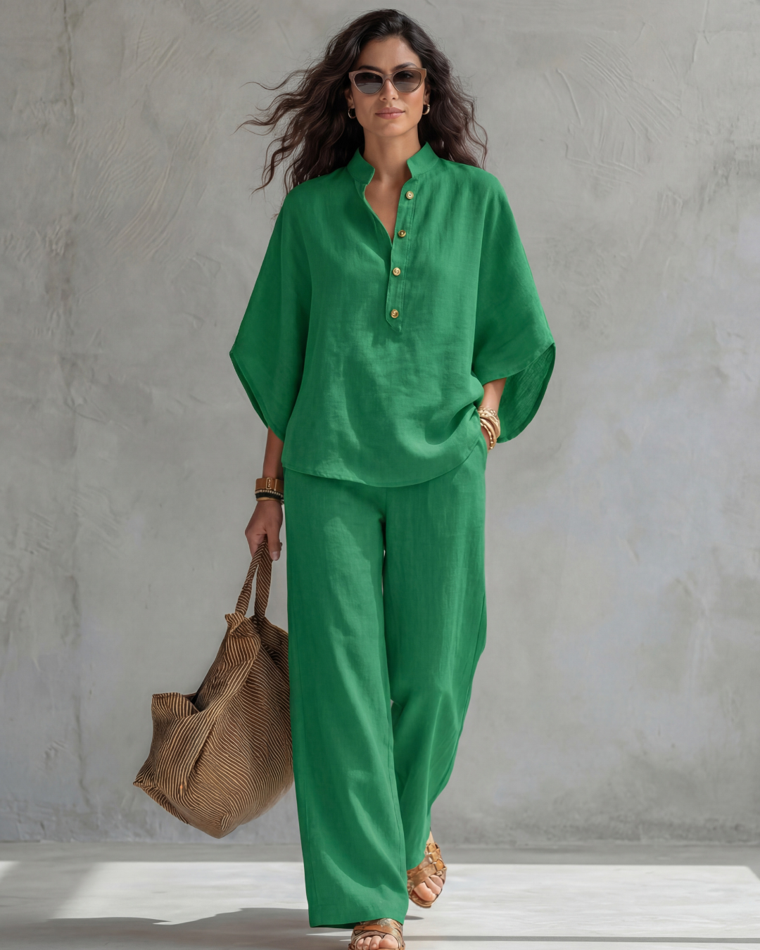 Elena elegante set in groen