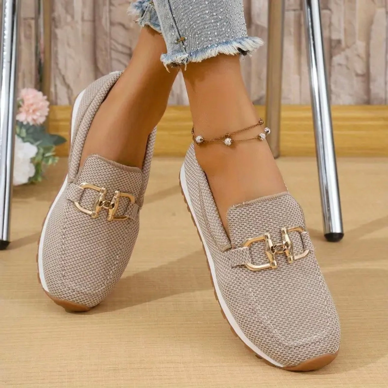 Elsie chique loafer-sneakers in beige