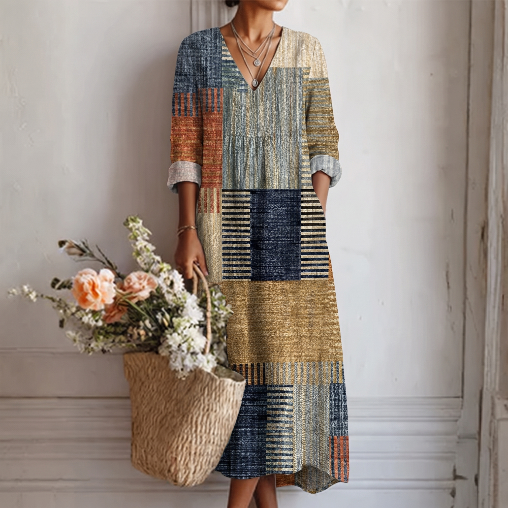 Ana jurk met abstracte print