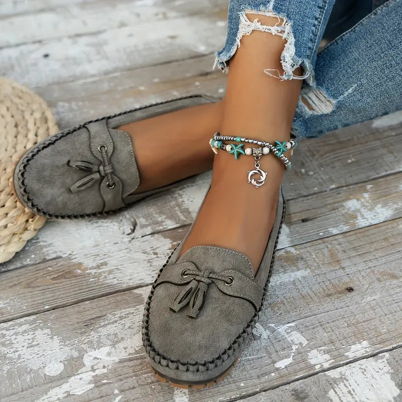Ingrid vintage loafers in grijs