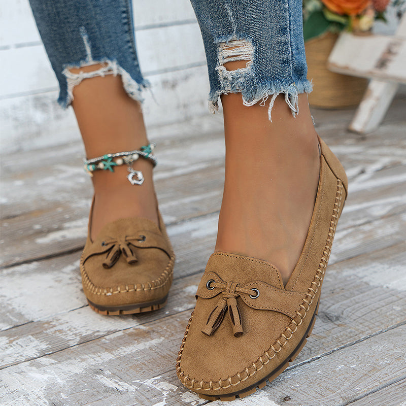 Ingrid vintage loafers in camel