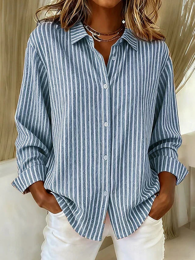 Jimena gestreepte blouse met knopen