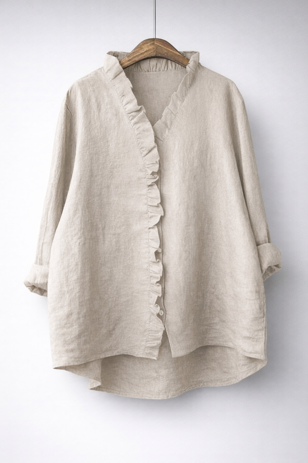 Luisa | Blouse met ruches en knoopsluiting
