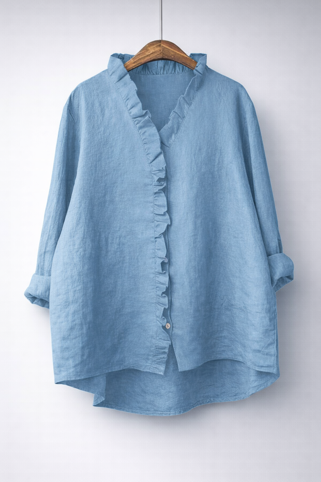 Luisa | Blouse met ruches en knoopsluiting