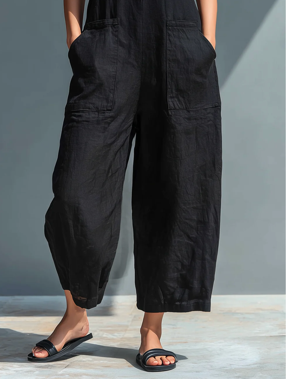 Minimalistische mouwloze jumpsuit