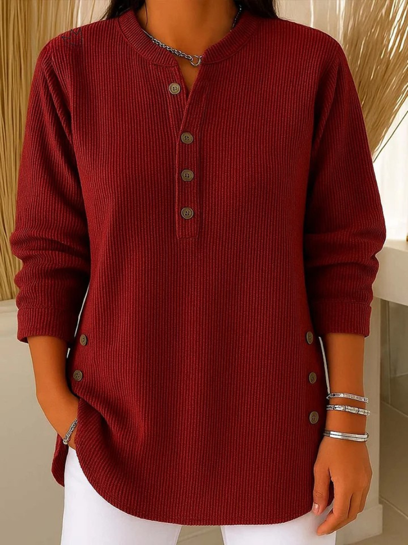 Nieves henley-tuniek met knopen