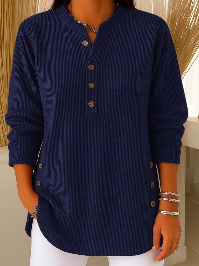 Nieves henley-tuniek met knopen