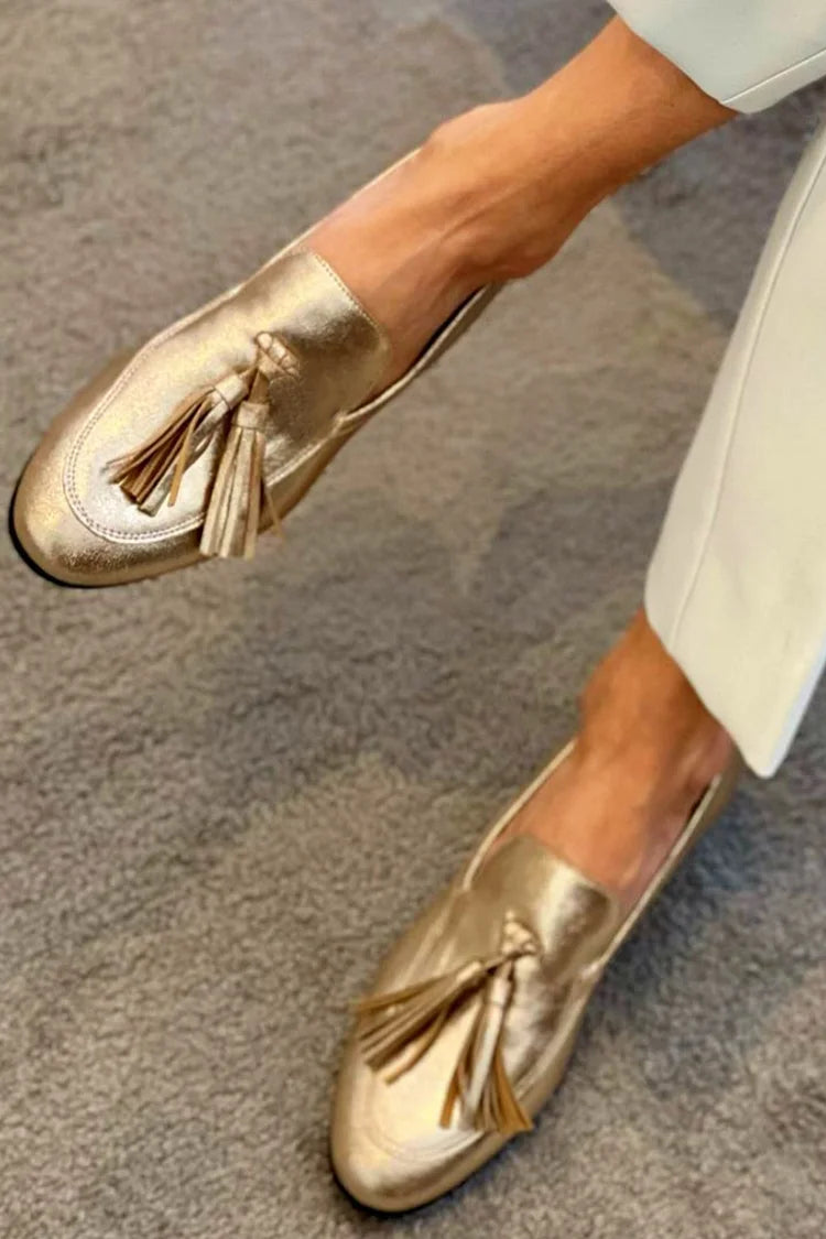 Roxanne metallic loafers in goud