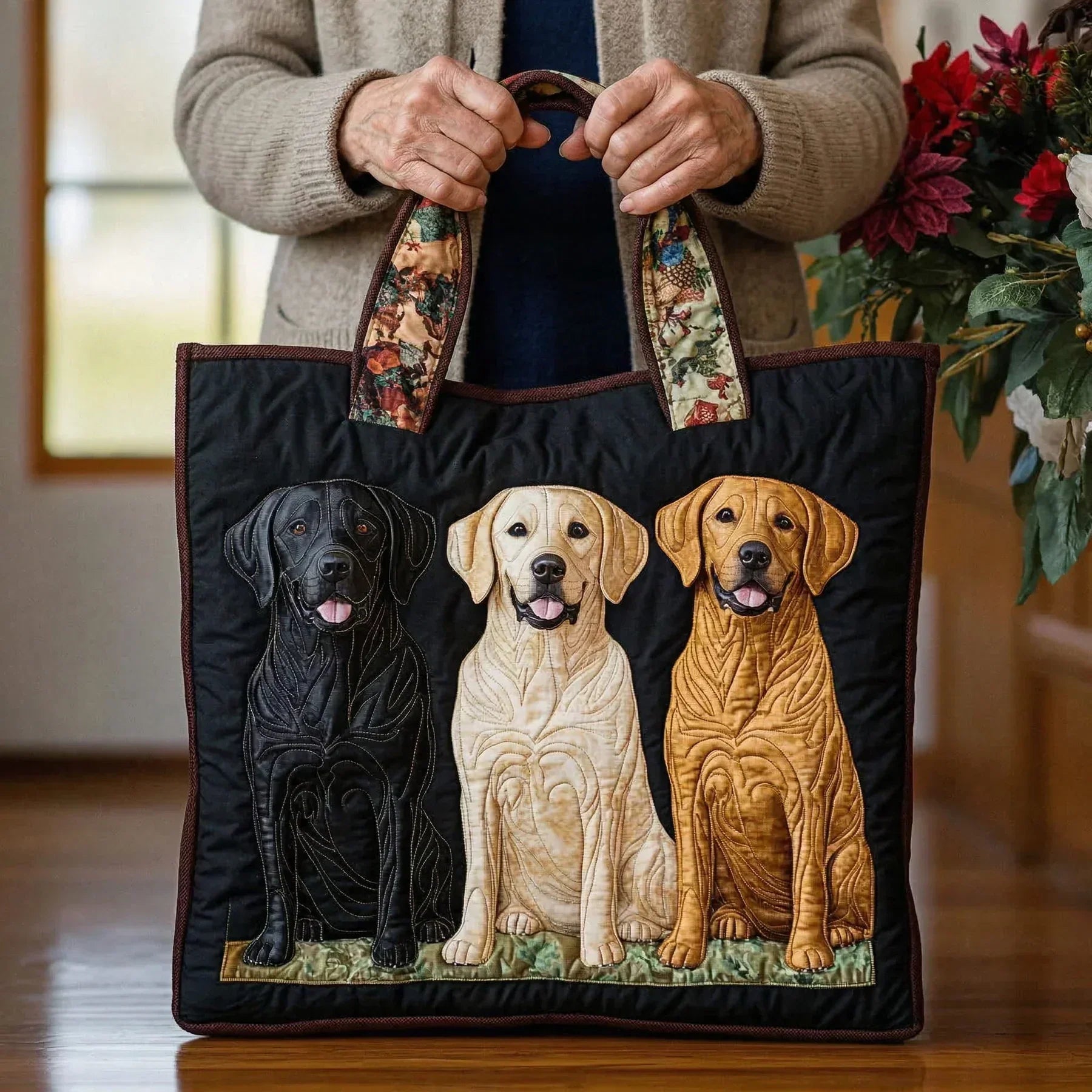 Ambachtelijke tas - Drie labradors
