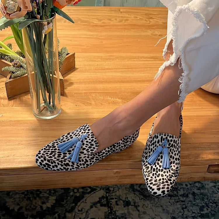 Tinsley loafers met luipaardprint