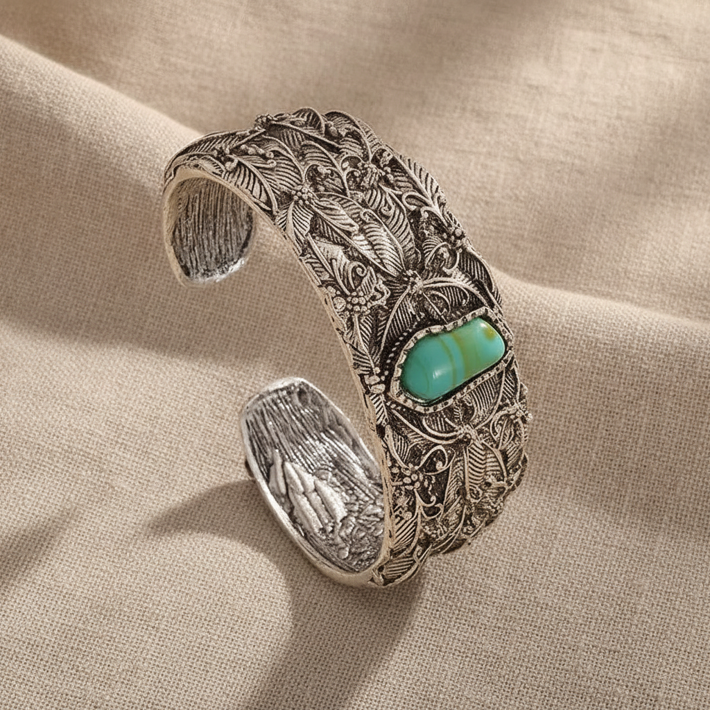 Teodora vintage cuff-armband met turkoois