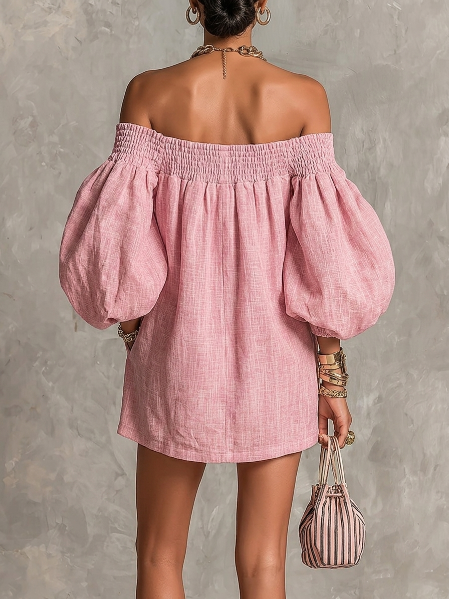 Violette roze A-lijn mini-jurk