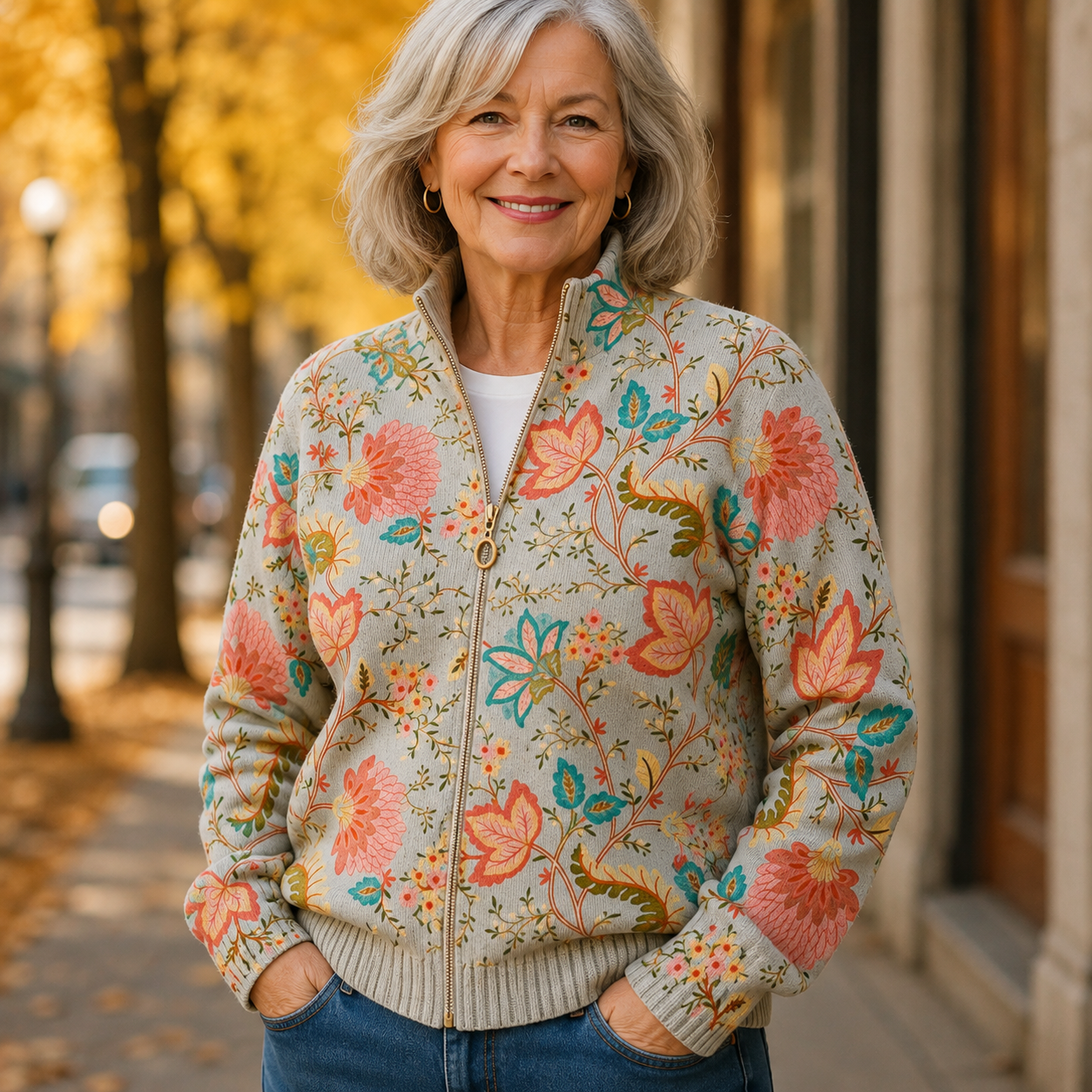 Xanthe vest met vintage bloementuinprint