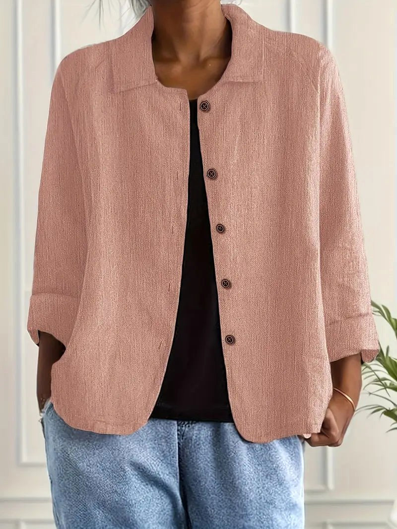 Zenaide doorknoopblouse in kleiroze