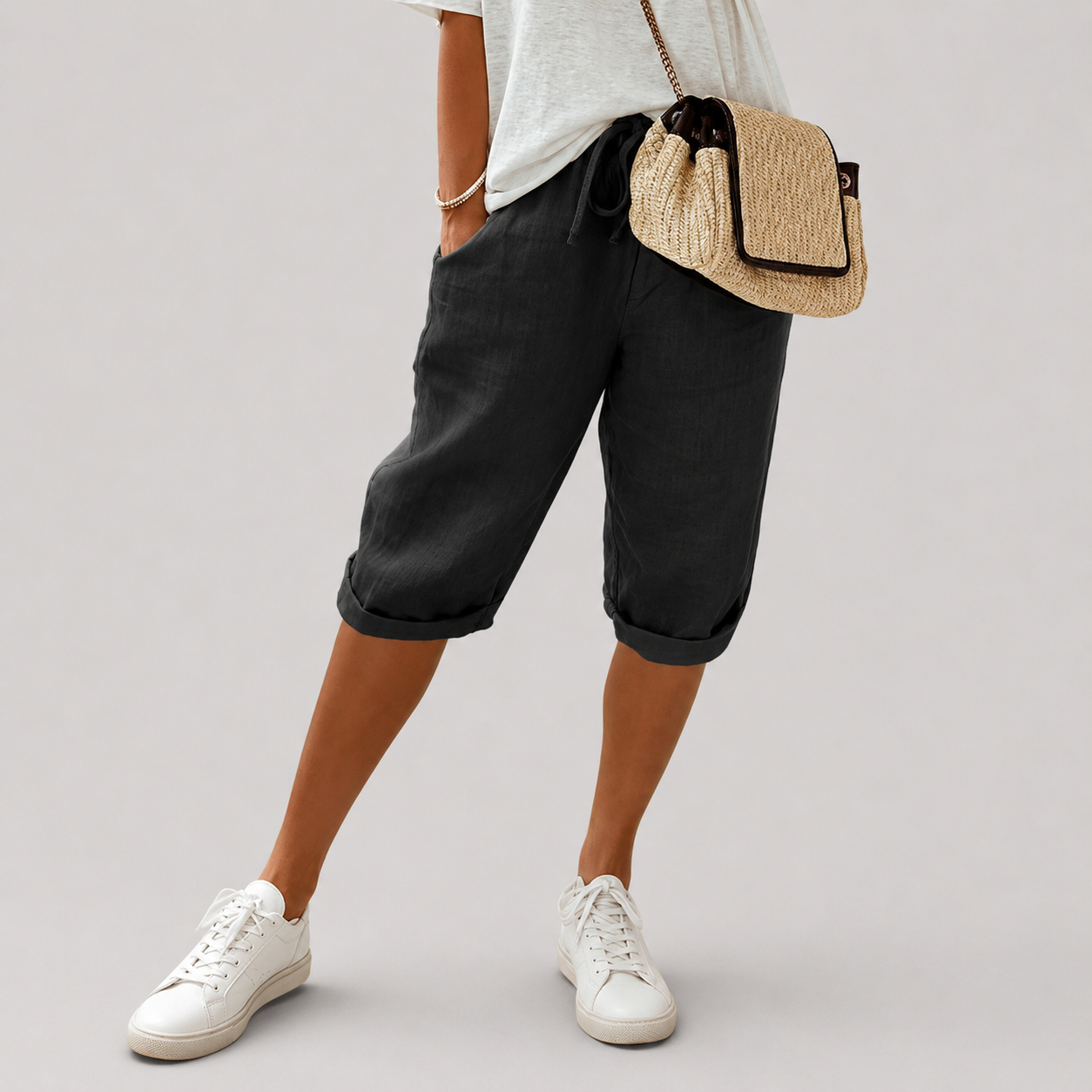 Comfortabele korte broek met elastische taille