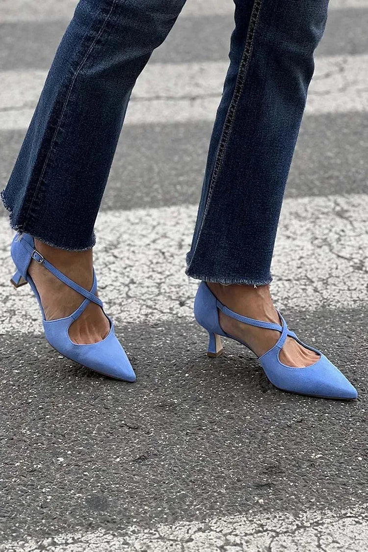 Pumps met gekruist bandje