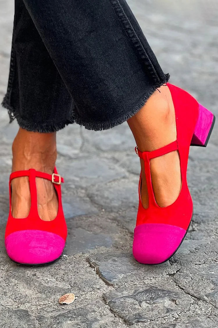 Mary janes in contrasterende kleuren