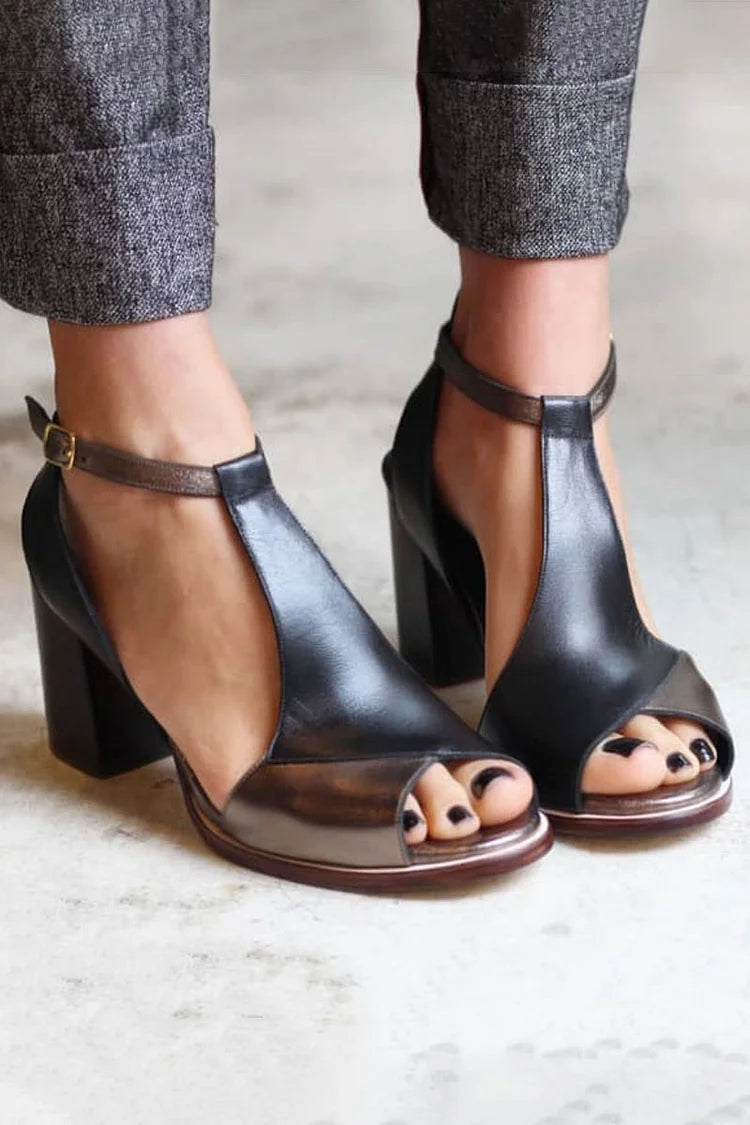 Elegante sandalen met lage hak