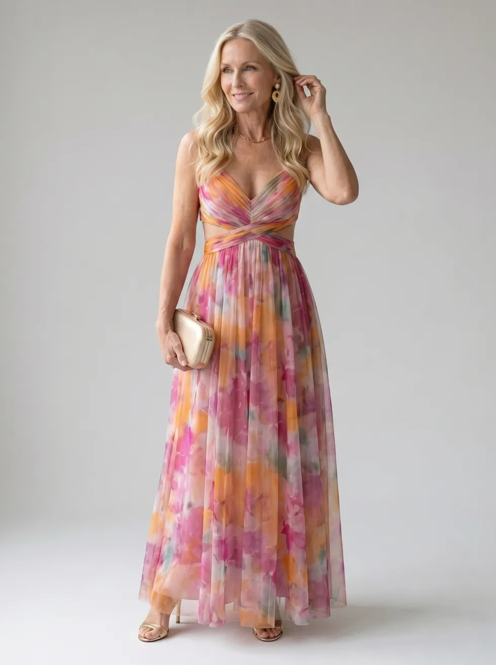 Isel soepele wikkel maxi-jurk