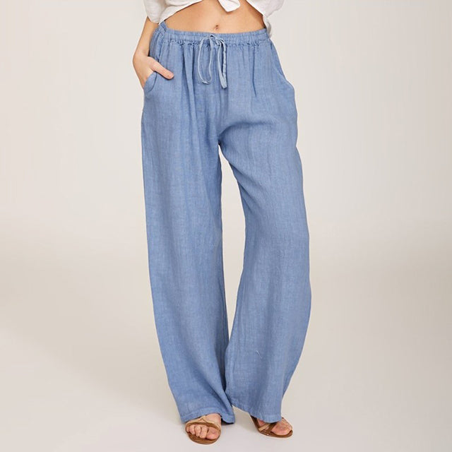 Enara wijde broek met koordtaille
