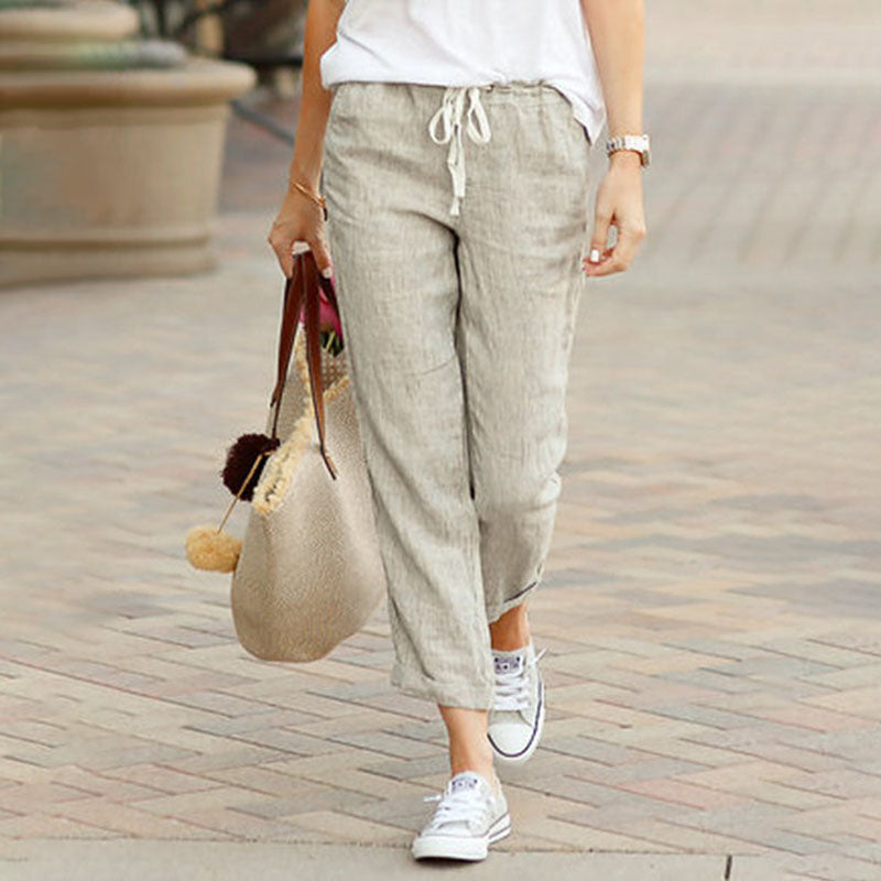 Alvie casual broek met koordtaille