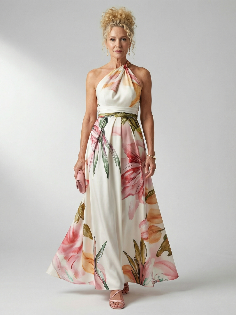Amiel maxi-jurk met bloemenprint