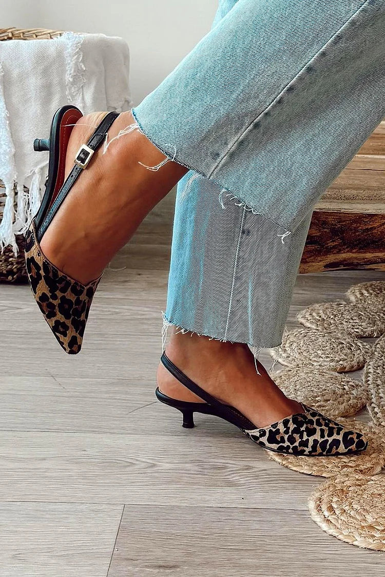 Slingback met dierenprint