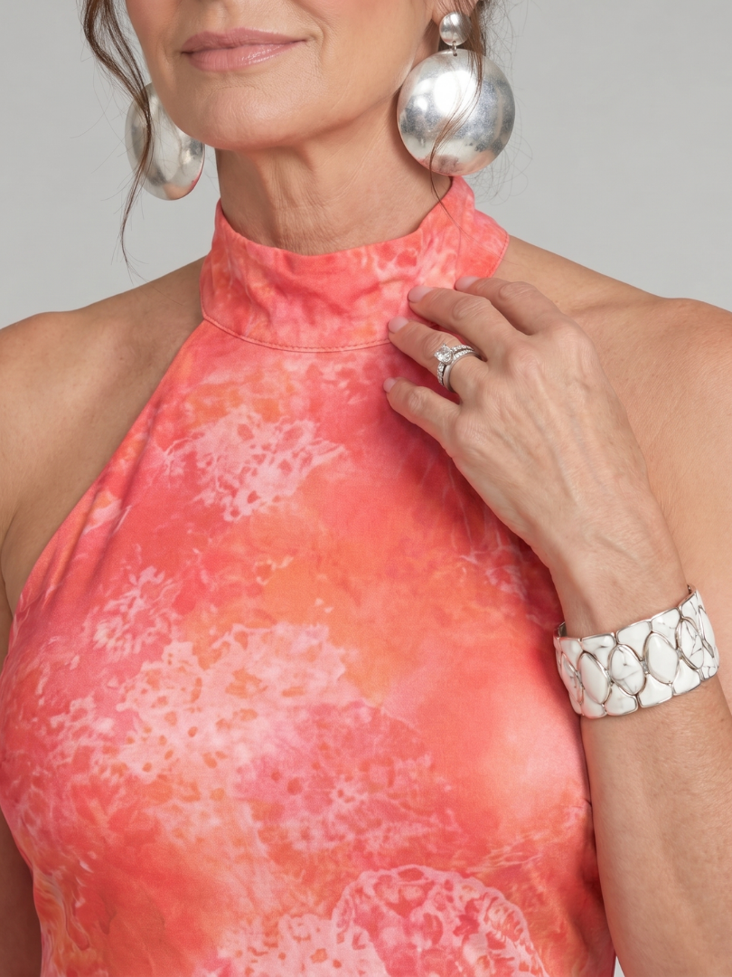 Coraline halter maxi-jurk met print