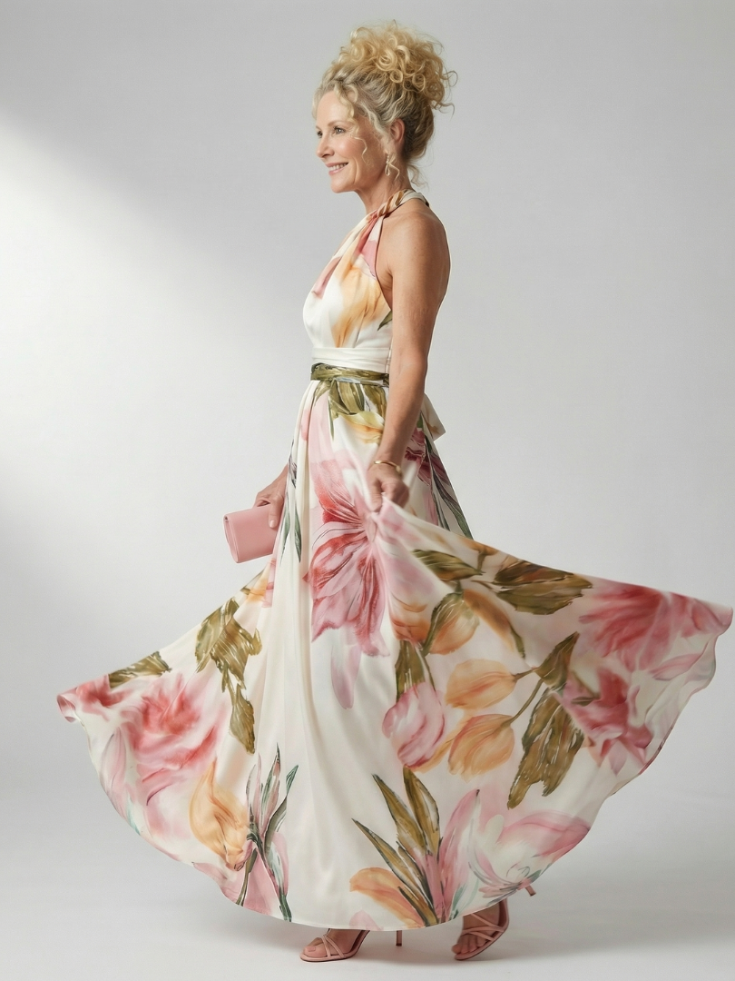 Amiel maxi-jurk met bloemenprint