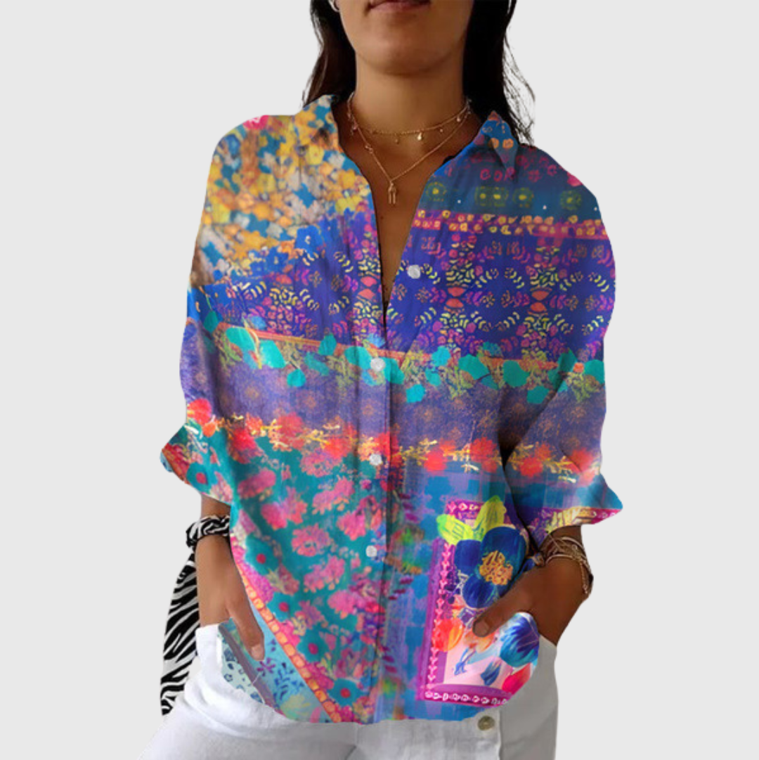 Zita luchtige blouse met print
