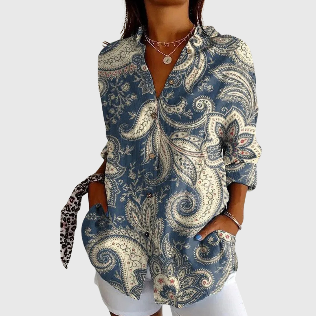 Kaatje kleurrijke blouse met print