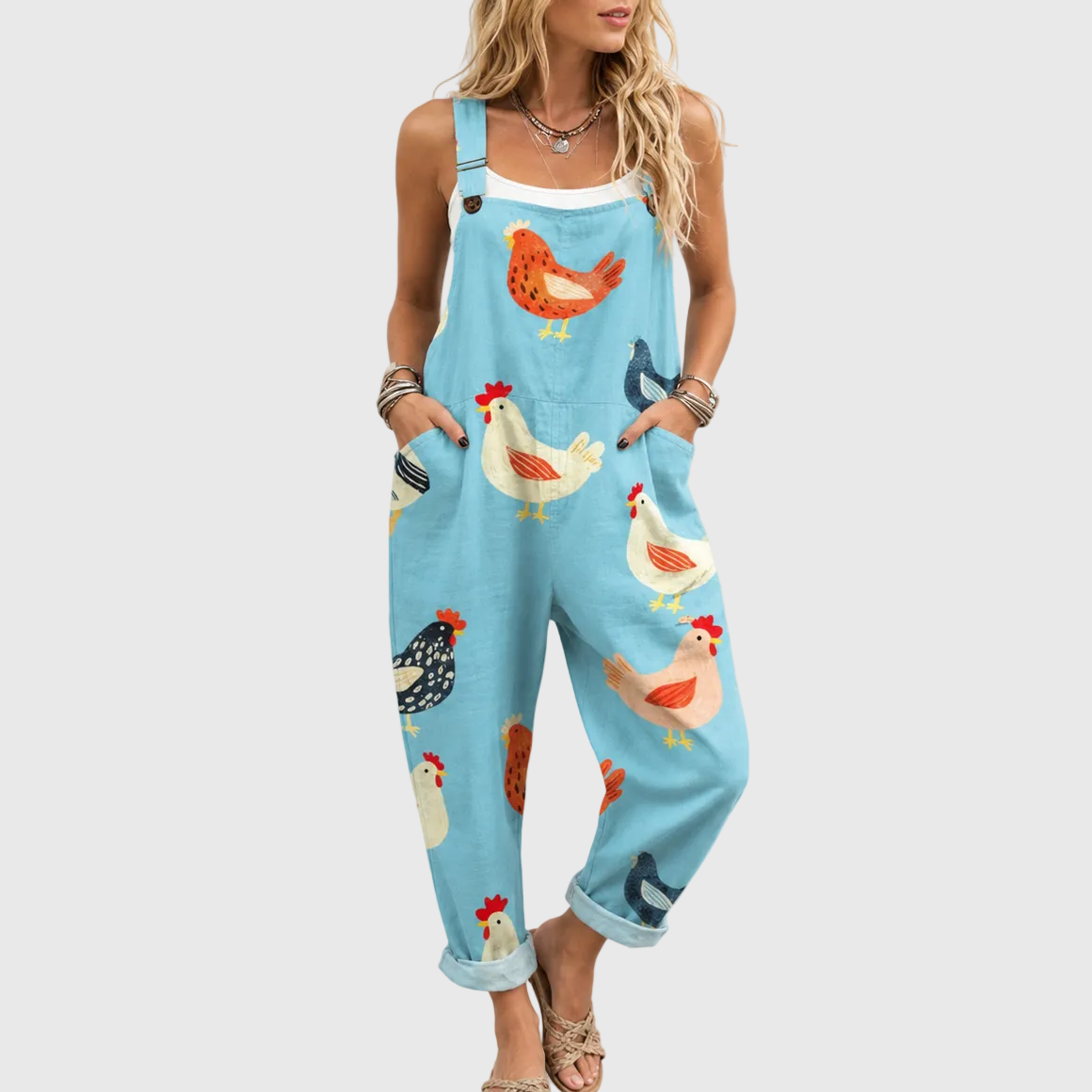 Sabine salopette met print